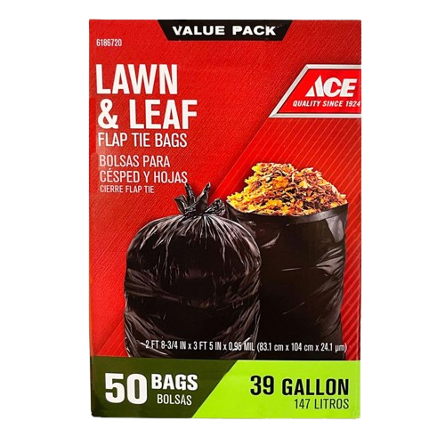 ACE 39GAL FLAP TIE BAG 50CT